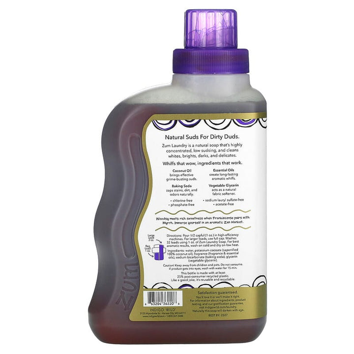 ZUM, Laundry Soap, Frankincense & Myrrh, 32 fl oz (0.94 l)